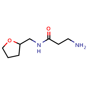 Chemical structure of 3-Amino-N-[(tetrahydrofuran-2-yl)methyl]propanamide , AChemBlock X194022