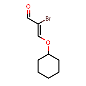 Chemical structure of 2-Bromo-3-(cyclohexyloxy)acrylaldehyde , CAS 1253298-70-2, AChemBlock X194036