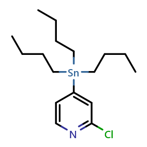 Chemical structure of 2-Chloro-4-(tributylstannyl)pyridine , CAS 1204580-73-3, AChemBlock X194049