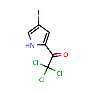 Chemical structure of 2,2,2-Trichloro-1-(4-iodo-2-pyrrolyl)ethanone , CAS 72652-33-6, AChemBlock X194056
