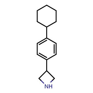 Chemical structure of 3-(4-Cyclohexylphenyl)azetidine , CAS 1260864-93-4, AChemBlock X194073