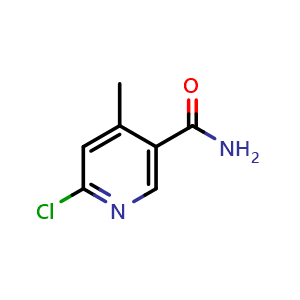 Chemical structure of 6-Chloro-4-methylnicotinamide , CAS 65169-37-1, AChemBlock X194077