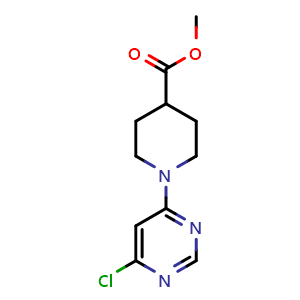 Chemical structure of Methyl 1-(6-Chloropyrimidin-4-yl)piperidine-4-carboxylate , CAS 914347-88-9, AChemBlock X194098