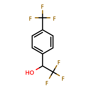 Chemical structure of 2,2,2-Trifluoro-1-(4-(trifluoromethyl)phenyl)ethanol , CAS 150698-81-0, AChemBlock X194100