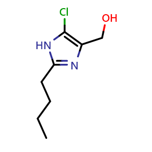 Chemical structure of 2-Butyl-5-chloro-1H-imidazole-4-methanol , CAS 79047-41-9, AChemBlock X194102