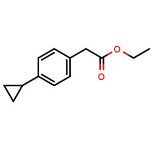 Chemical structure of Ethyl 2-(4-Cyclopropylphenyl)acetate , CAS 40641-92-7, AChemBlock X194112