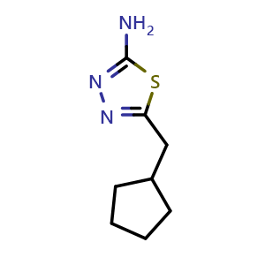 Chemical structure of 5-(cyclopentylmethyl)-1,3,4-thiadiazol-2-amine , CAS 299935-39-0, AChemBlock X194116