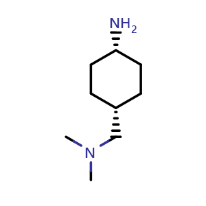 Chemical structure of cis-4-[(Dimethylamino)methyl]cyclohexanamine , CAS 878155-25-0, AChemBlock X194135