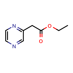 Chemical structure of Ethyl 2-(Pyrazin-2-yl)acetate , CAS 1060815-23-7, AChemBlock X194150