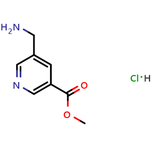 Chemical structure of Methyl 5-(Aminomethyl)nicotinate hydrochloride , CAS 1260791-59-0, AChemBlock X194162