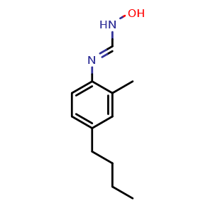 Chemical structure of N'-(4-Butyl-2-methylphenyl)-N-hydroxyformimidamide , CAS 339068-25-6, AChemBlock X194170