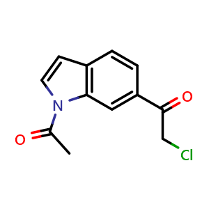 Chemical structure of 1-(1-Acetyl-1H-indol-6-yl)-2-chloroethanone , CAS 92013-04-2, AChemBlock X194171