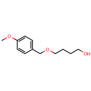 Chemical structure of 4-[(4-Methoxybenzyl)oxy]-1-butanol , CAS 119649-45-5, AChemBlock X194174