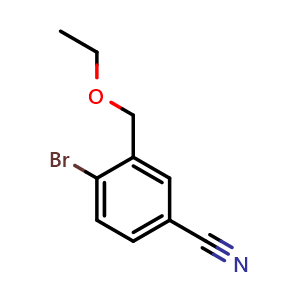 Chemical structure of 4-Bromo-3-(ethoxymethyl)benzonitrile , CAS 837408-81-8, AChemBlock X194187