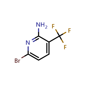 Chemical structure of 6-Bromo-3-(trifluoromethyl)pyridin-2-amine , CAS 1402664-66-7, AChemBlock X194196