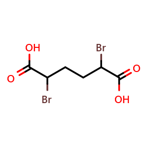 Chemical structure of 2,5-Dibromohexanedioic acid , CAS 3479-85-4, AChemBlock X194219