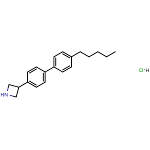 Chemical structure of 3-(4'-Pentyl-4-biphenylyl)azetidine hydrochloride , AChemBlock X194244