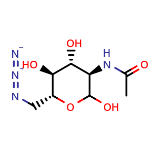 Chemical structure of N-[(3R,4R,5S,6R)-6-(Azidomethyl)-2,4,5-trihydroxytetrahydro-2H-pyran-3-yl]acetamide , AChemBlock X194261