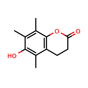 Chemical structure of 6-Hydroxy-5,7,8-trimethylchroman-2-one , CAS 40740-31-6, AChemBlock X194263