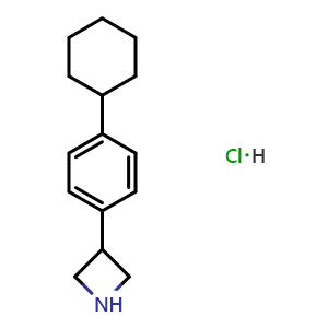 Chemical structure of 3-(4-Cyclohexylphenyl)azetidine hydrochloride , AChemBlock X194281