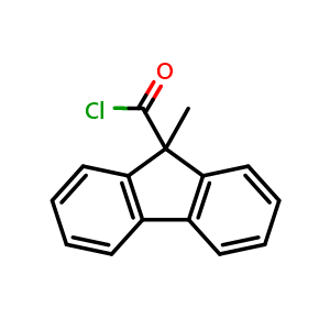 Chemical structure of 9-Methyl-9H-fluorene-9-carbonyl Chloride , CAS 82102-37-2, AChemBlock X194283