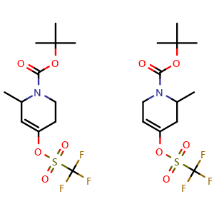 Chemical structure of 1-Boc-6-methyl-1,2,3,6-tetrahydro-4-pyridyl Trifluoromethanesulfonate compound with 1-Boc-2-methyl-1,2,3,6-tetrahydro-4-pyridyl Trifluoromethanesulfonate , AChemBlock X194300