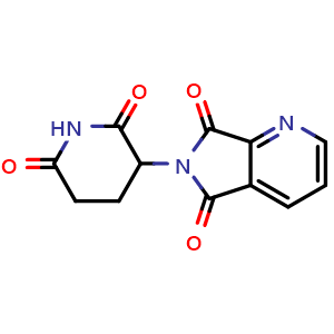 Chemical structure of 6-(2,6-Dioxopiperidin-3-yl)-5H-pyrrolo[3,4-b]pyridine-5,7(6H)-dione , CAS 31804-66-7, AChemBlock X194303