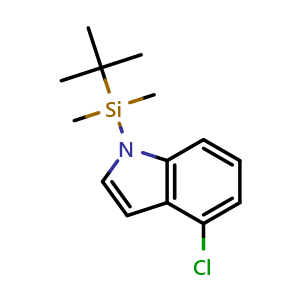 Chemical structure of 1-(tert-Butyldimethylsilyl)-4-chloro-1H-indole , CAS 412048-45-4, AChemBlock X194312