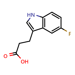 Chemical structure of 3-(5-Fluoro-3-indolyl)propanoic acid , CAS 7394-78-7, AChemBlock X194341