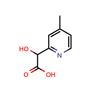 Chemical structure of 2-Hydroxy-2-(4-methyl-2-pyridyl)acetic acid , CAS 887581-22-8, AChemBlock X194367