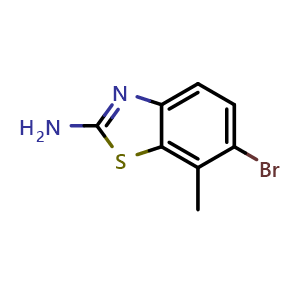 Chemical structure of 2-Amino-6-bromo-7-methylbenzothiazole , CAS 947248-61-5, AChemBlock X194375