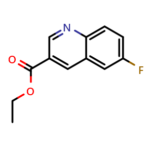 Chemical structure of Ethyl 6-fluoroquinoline-3-carboxylate , CAS 71083-14-2, AChemBlock X194387