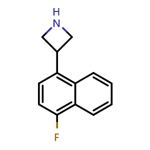 Chemical structure of 3-(4-Fluoro-1-naphthyl)azetidine , CAS 1260678-53-2, AChemBlock X194420