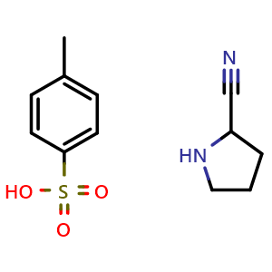 Chemical structure of Pyrrolidine-2-carbonitrile 4-Methylbenzenesulfonate , CAS 1666113-04-7, AChemBlock X194423