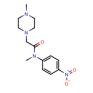 Chemical structure of N-Methyl-2-(4-methyl-1-piperazinyl)-N-(4-nitrophenyl)acetamide , CAS 1139453-98-7, AChemBlock X194424