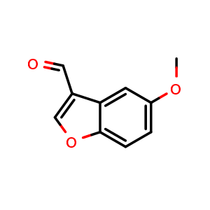 Chemical structure of 5-Methoxybenzofuran-3-carbaldehyde , CAS 1065221-17-1, AChemBlock X194427