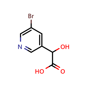 Chemical structure of 2-(5-Bromo-3-pyridyl)-2-hydroxyacetic acid , CAS 1092580-87-4, AChemBlock X194433
