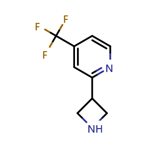 Chemical structure of 2-(3-Azetidinyl)-4-(trifluoromethyl)pyridine , CAS 1161829-67-9, AChemBlock X194437