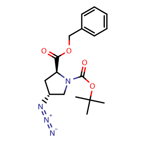 Chemical structure of (2S,4R)-4-Azido-1-Boc-2-Cbz-pyrrolidine , CAS 185304-19-2, AChemBlock X194444