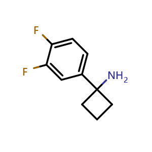 Chemical structure of 1-(3,4-Difluorophenyl)cyclobutanamine , CAS 920501-71-9, AChemBlock X194451