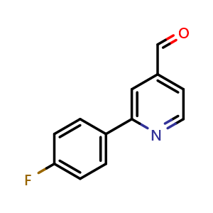 Chemical structure of 2-(4-Fluorophenyl)isonicotinaldehyde , CAS 1214368-14-5, AChemBlock X194463