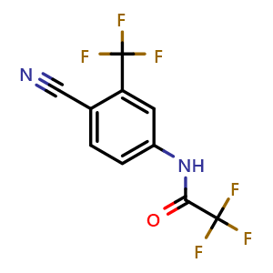 Chemical structure of N-[4-Cyano-3-(trifluoromethyl)phenyl]-2,2,2-trifluoroacetamide , CAS 1155800-45-5, AChemBlock X194468