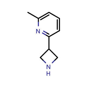Chemical structure of 2-(3-Azetidinyl)-6-methylpyridine , CAS 1236861-67-8, AChemBlock X194472