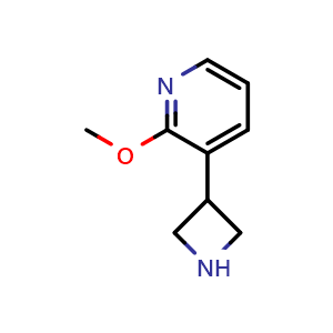 Chemical structure of 3-(3-Azetidinyl)-2-methoxypyridine , CAS 1260811-73-1, AChemBlock X194474