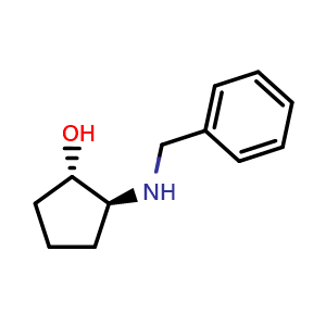 Chemical structure of (1S,2S)-2-(Benzylamino)cyclopentanol , CAS 68327-02-6, AChemBlock X194476