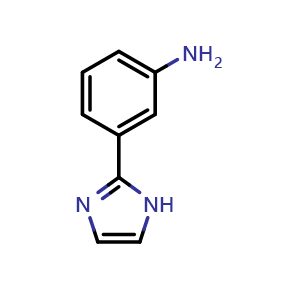 Chemical structure of 3-(2-Imidazolyl)aniline , CAS 161887-05-4, AChemBlock X194488