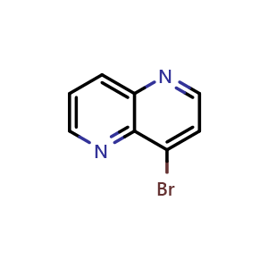 Chemical structure of 4-Bromo-1,5-naphthyridine , CAS 90001-34-6, AChemBlock X194495