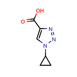Chemical structure of 1-Cyclopropyl-1H-1,2,3-triazole-4-carboxylic acid , CAS 1188375-37-2, AChemBlock X194548