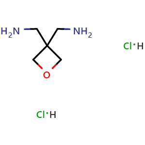Chemical structure of Oxetane-3,3-diyldimethanamine dihydrochloride , CAS 111511-89-8, AChemBlock X194575