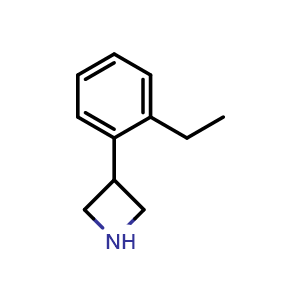 Chemical structure of 3-(2-Ethylphenyl)azetidine , CAS 1260683-27-9, AChemBlock X194577